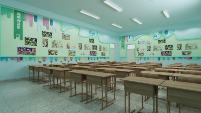 现代风格中小学美术教室3D模型下载